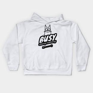 CAT Busy Doing Nothing. Cute, Kids Hoodie